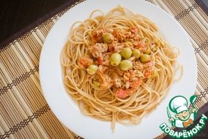 Рецепт Цельнозерновые спагетти с тунцом