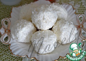 Рецепт Десерт творожно-кокосовый с ягодами "Снежки"