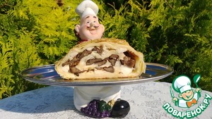 Рецепт Рулетный пирог с грибами и курицей