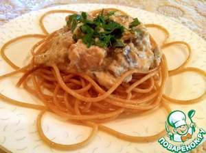 Рецепт Сливочный соус с баклажанами и индейкой