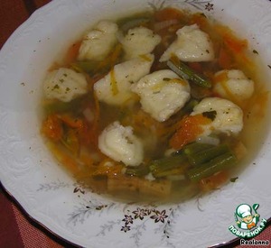 Рецепт Фасолевый суп с сырными клецками