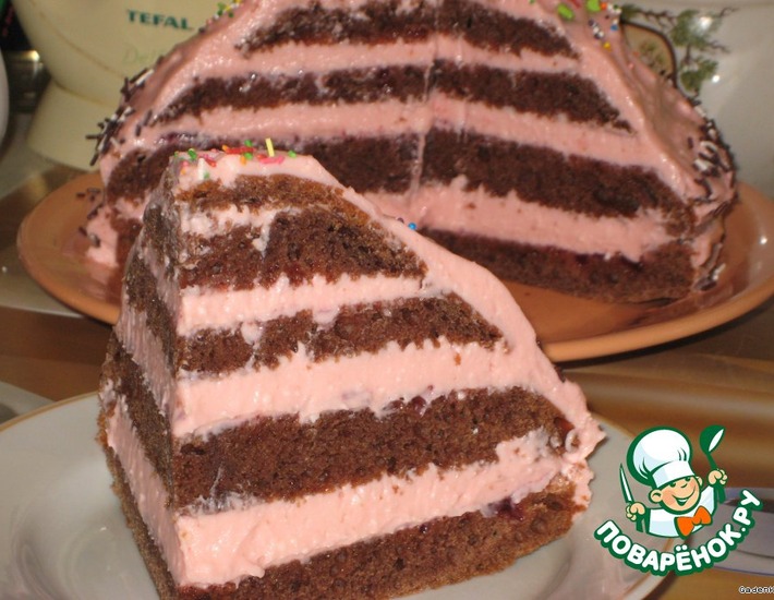 Рецепт: Торт с творожно-зефирным кремом