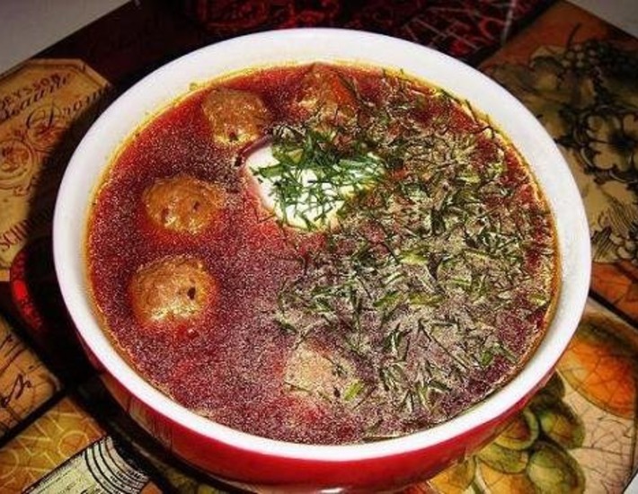 Рецепт: Латышский суп с фрикадельками Виенс, диви, трис!