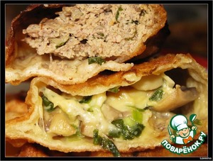 Рецепт Чебуреки "С мясом", "С грибами и сыром"