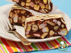 Рецепт Шоколадно-коньячная помадка с маршмеллоу, орехами и печеньем