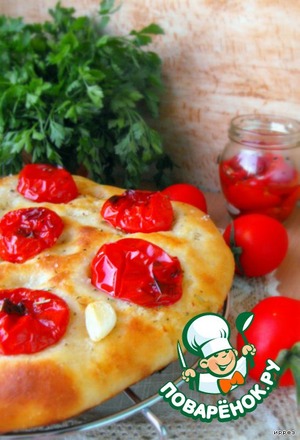Рецепт Картофельная фокачча с печеными помидорами