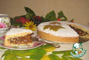 Рецепт Пирог с грецкими орехами в карамельном соусе