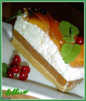 Рецепт Десертный торт с йогуртом и персиками
