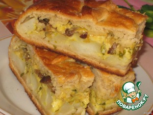 Рецепт Пирог  картофельно-грибной с сыром