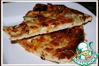 Рецепт: Оригинальная пицца-барбекю с курицей