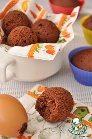 Рецепт Шоколадные кексы «Пасхальные яйца», испеченные в яичной скорлупе