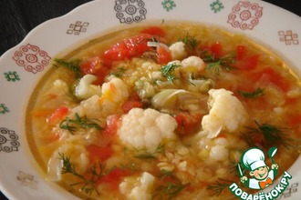 Рецепт: Суп из чечевицы с цветной капустой