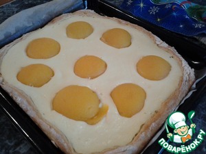 Рецепт Пирог с творогом и персиками