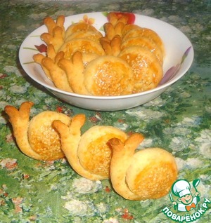 Рецепт Сырно-кунжутное печенье "Улитки"