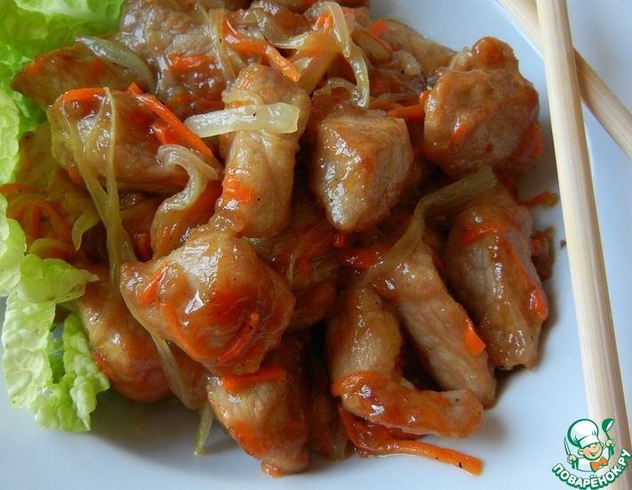 Рецепт: Свинина по-китайски в кисло-сладком соусе