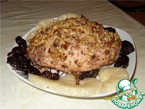 Рецепт Куриная грудка с ананасом, черносливом и орехами