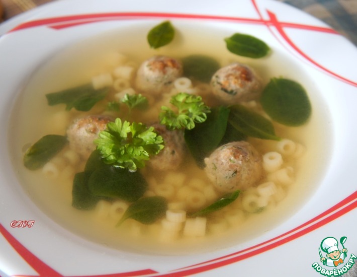 Рецепт: Итальянский свадебный суп