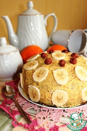 Рецепт Апельсиновый торт с орехами и бананом (постный)