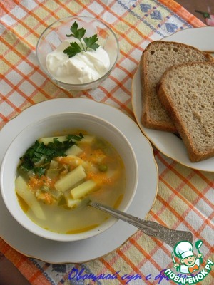 Рецепт Суп овощной с брынзой