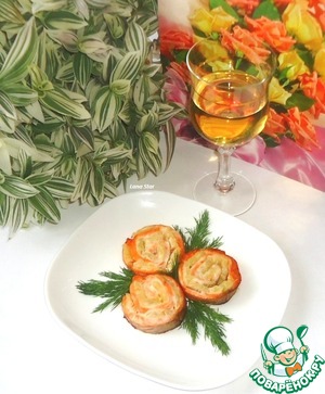 Рецепт Форель, запеченная с ананасами "Розы"