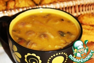 Рецепт: Горохово-тыквенный суп с грибами