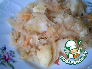 Картошка тушеная с мясом и квашеной капустой, пошаговый рецепт, фото, ингредиенты - yurasveta