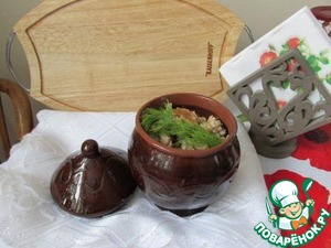 Рецепт Перловая каша с грибами в горшочке