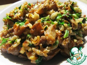 Рецепт Жареные грибы с рисом и с зеленью