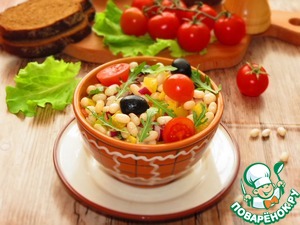 Рецепт Салат из белой фасоли и овощей