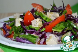 Рецепт Салат с овощами, шпинатом и тофу