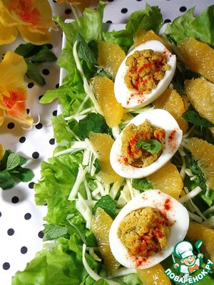 Рецепт Зелёный салат с яйцами-карри