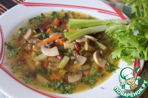 Рецепт Грибной суп с фасолью