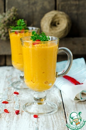 Рецепт Суп пюре из фасоли и моркови с красным перцем