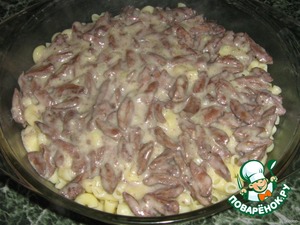 Запеканка из макарон и куриных сердечек - пошаговый рецепт с фото на Повар.ру