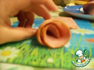 Колбасные "розочки" - пошаговый рецепт с фото на Повар.ру