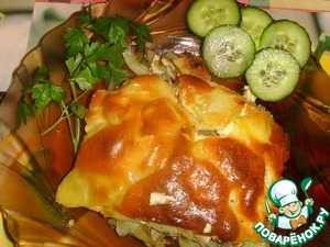 Рецепт Запечёный картофель с курицей, шампиньонами и прованскими травами