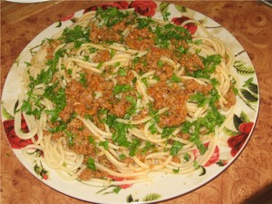 Рецепт Спагетти с соусом  "А-ля Болоньез"