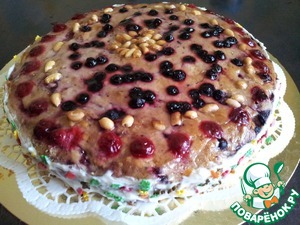 Рецепт Арахисовый торт с ягодно-ореховой начинкой