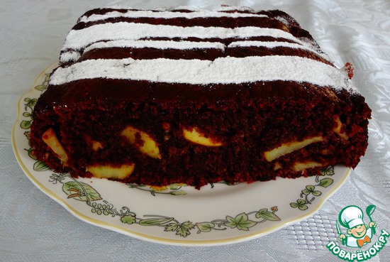 Постная коврижка с яблоками