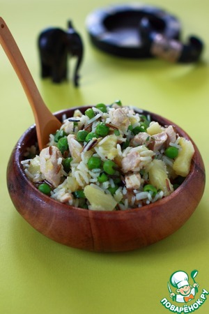 Рецепт Рисовый салат с курицей, ананасами, карри и имбирем