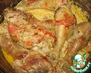 Рецепт Куриные голени в сметанно-чесночном соусе