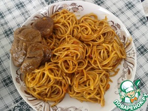Рецепт Телятина "КОККИНИСТО" со спагетти