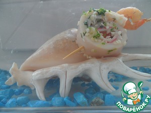 Рецепт Канапе из кальмаров с крабовыми палочками "А`море мио"