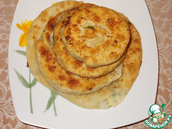 лепешки по спирали с сыром и творогом