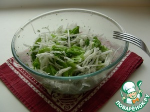 Рецепт Салат из белой редьки с зеленью