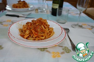 Рецепт Тальятелли с легким соусом из помидоров и базилика