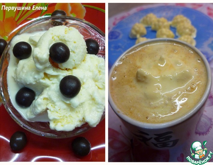 Рецепт: Имбирно-грейпфрутовое мороженое + кофе-гляссе