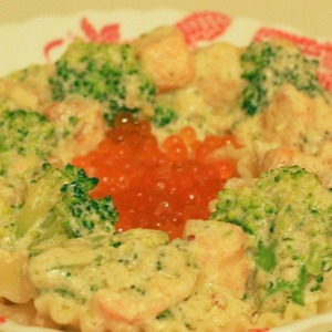 Рецепт Паста с лососем и брокколи в сливочном соусе