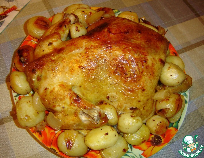 Рецепт: Запеченная курица с лимоном и картофелем
