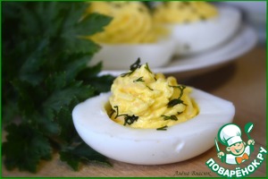 Рецепт Яйца, фаршированные сырным кремом